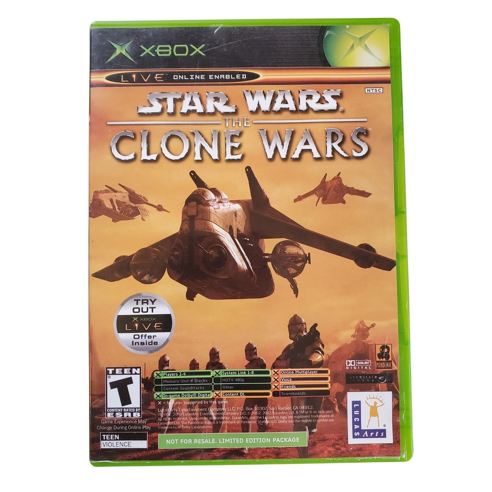 Star Wars The Clone Wars Tetris Worlds Xbox Original Combo Disc Limited Edition